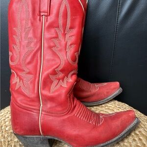 Vintage Red Western Cowgirl Boots